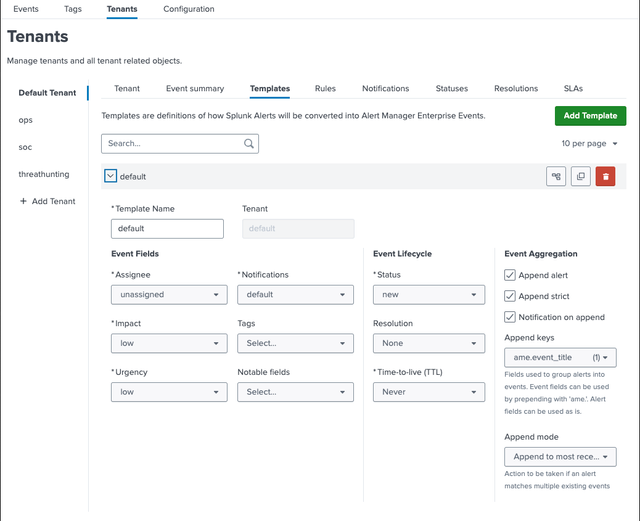 Template Manager Interface